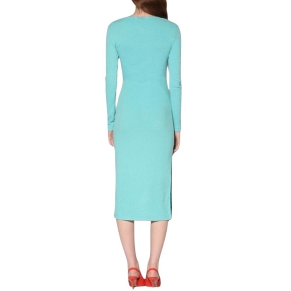 Walter Baker Jolene Ribbed Knit Dress Long Sleeve Aqua Medium NWT RETAIL $248.00 - Picture 9 of 9